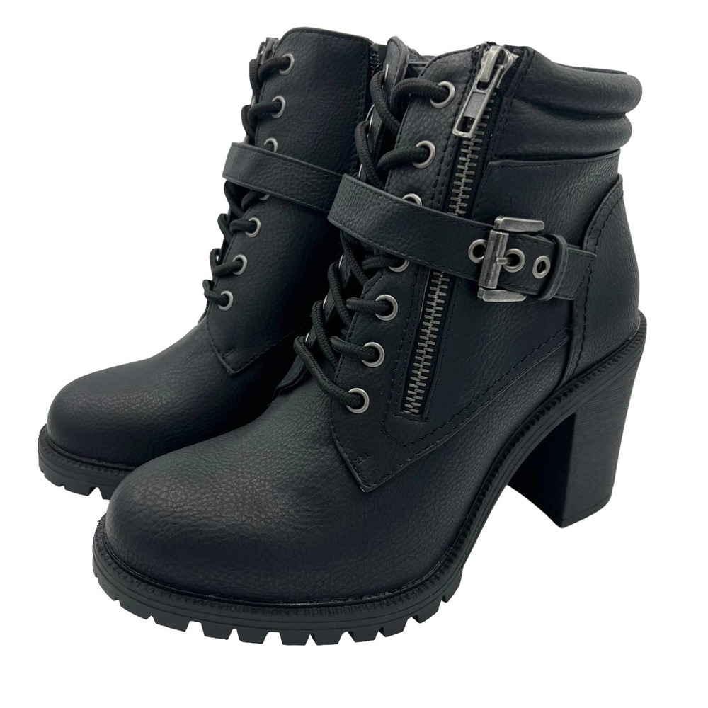 Torrid Lace-Up Hiker Heel Black (WW) Women’s Size 9 NWT